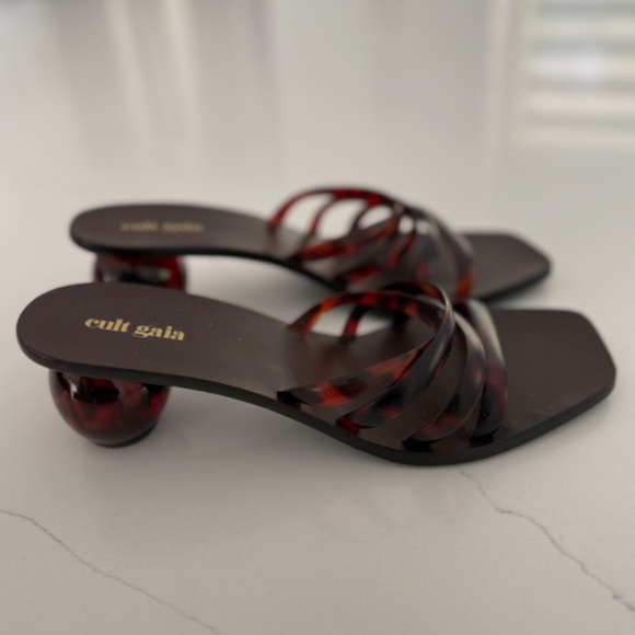 Cult Gaia Tyra Jenna Strappy Spherical Heel Tortoise Strap Sandal Spring Summer - Picture 4 of 7